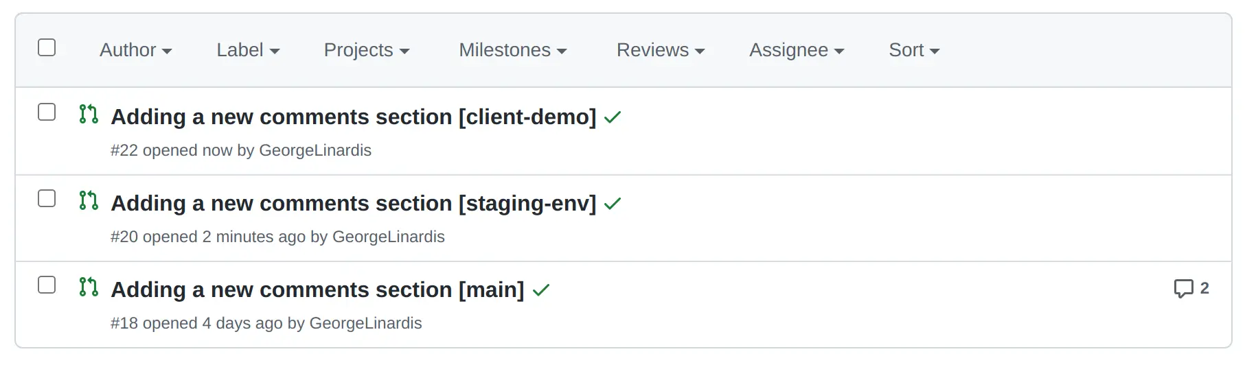 GitHub pull request tip: Αdding the branch name to the pr's title