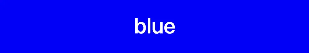 CSS color methods: This image shows a box with color blue. In the center it has the title 'blue'.