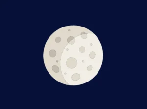 This image displays a yellow moon with the CSS grayscale filter set to 80%, partially desaturating the colors into grayish shades while retaining 20% of the original hue.