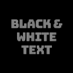 Black & white striped text over black background. Image made by the author.