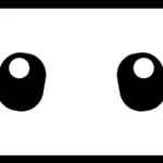 Pair of black cartoonish eyes