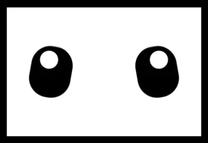 Pair of black cartoonish eyes