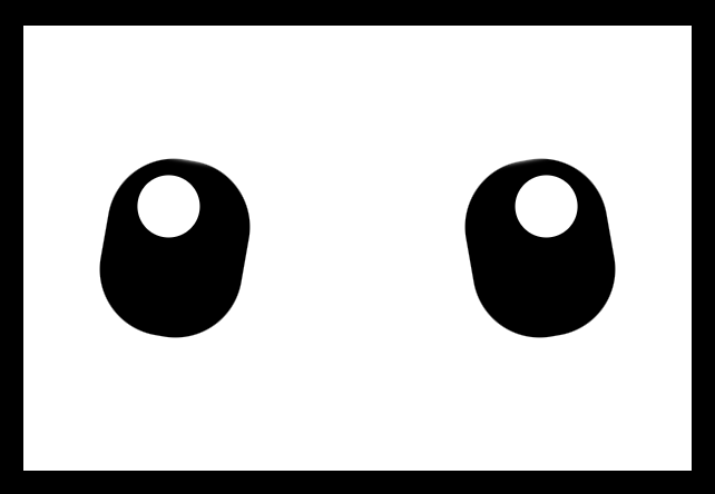 Pair of black cartoonish eyes