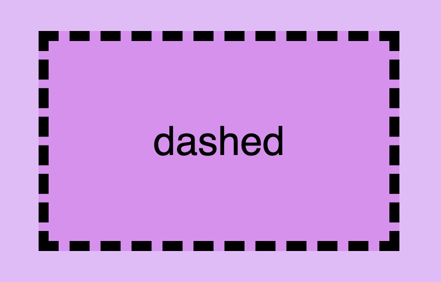 CSS border style: This is an image that shows a box with border style dashed.