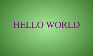 Purple text with reflection over green background. Image made by the author.