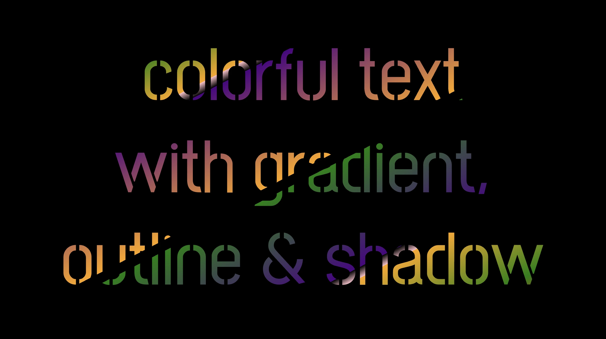 CSS colorful text: This image shows that now our text has the colors of the its background as we set the color: transparent CSS property.