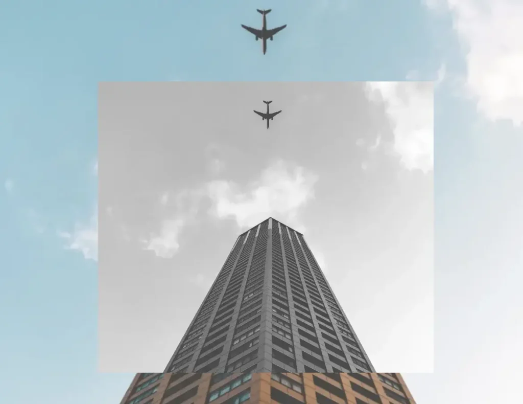 A colorful image with a smaller grayscale version overlaid on top.