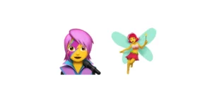 This image shows two colorful emoticons.