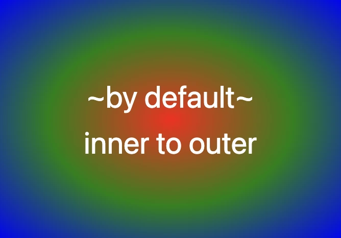 CSS Radial Gradient Techniques for oval shapes. This image shows a colorful radial gradient technique. Setting the background-image: radial-gradient (red, green, blue) CSS property we create a smooth transition from the center and directs to out (default direction) using red, green, and blue color.