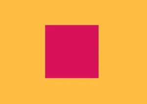 A magenta box on an orange background