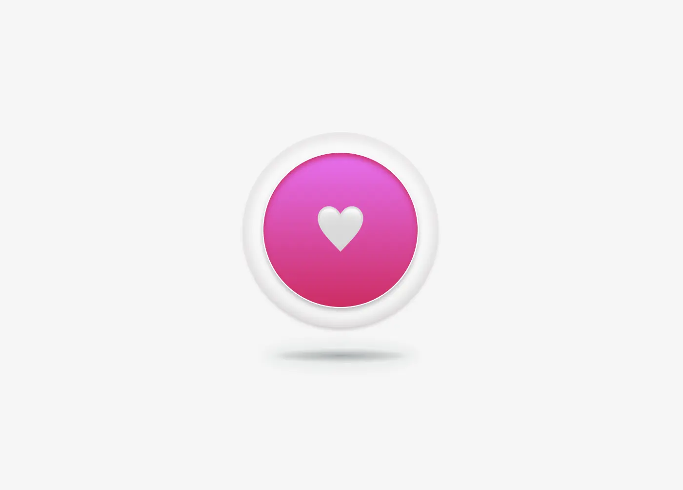 Circular clicable button with shadow effect.