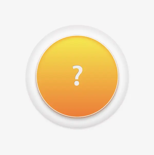 An image showing the base of the circular clickable button. On it's top it has the clickable part. The clickable part it has a question mark on.