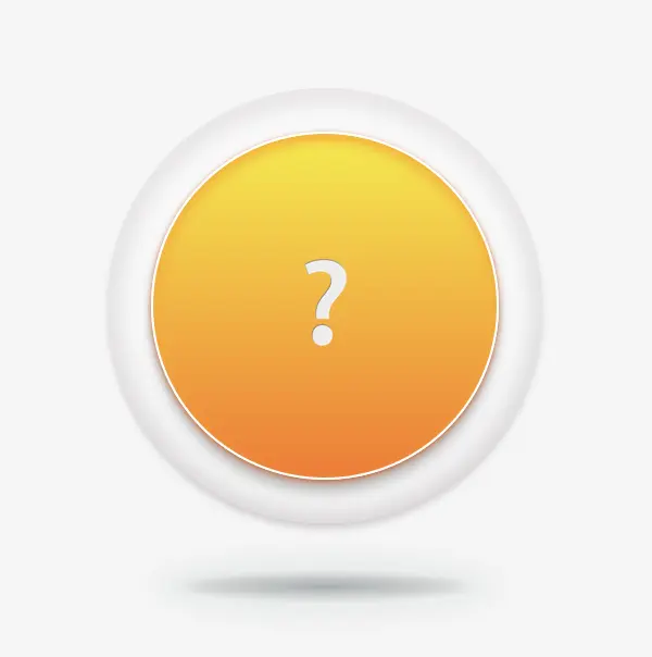 An image showing the base of the circular clickable button. On it's top it has the clickable part. The clickable part it has a question mark on. Button also has a shadow below.