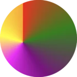 Colorful conic-gradient technique where the center is at 30% across and 55% down. Image made by the author.