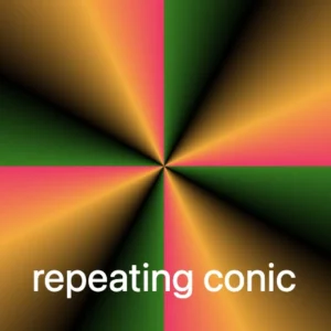 Repeating conic-gradient technique every 25%. It has many colors and specific color stops.