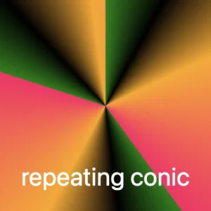 Repeating conic-gradient technique every 40%. It has many colors and specific color stops.