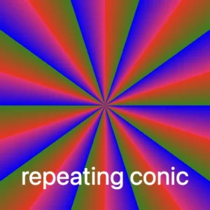 Repeating conic-gradient technique every 10%. It has many colors and specific color stops.
