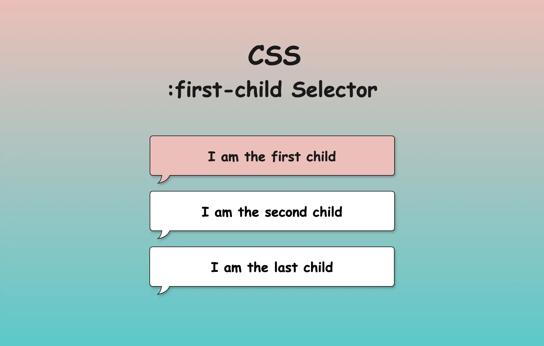 CSS first-child selector.