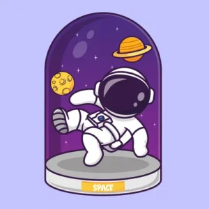 Astronaut alone in galaxy