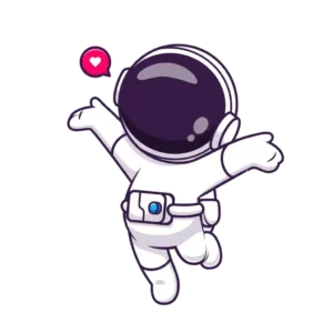 Cute happy astronaut.