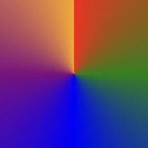 conic-5-final CSS conic-gradient with five colors—red, green, blue, purple, and orange—blending smoothly in a circular pattern.
