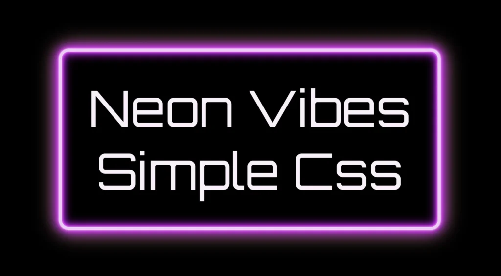 Styling the neon frame with pink, magenta, purple and yellow-gold hues setting the box shadow CSS property.