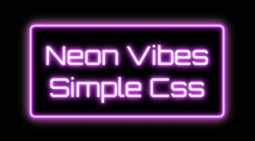 Styling the neon text with pink, magenta and purple hues setting the text shadow CSS property.